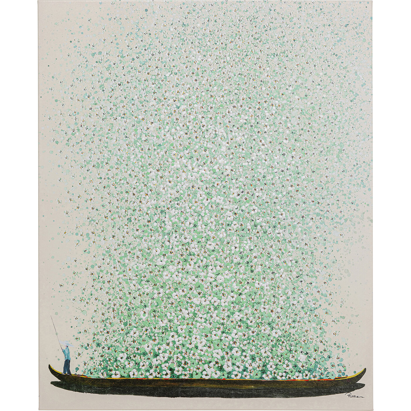 Картина на холсте Flower Boat Beige Green 80x100 см