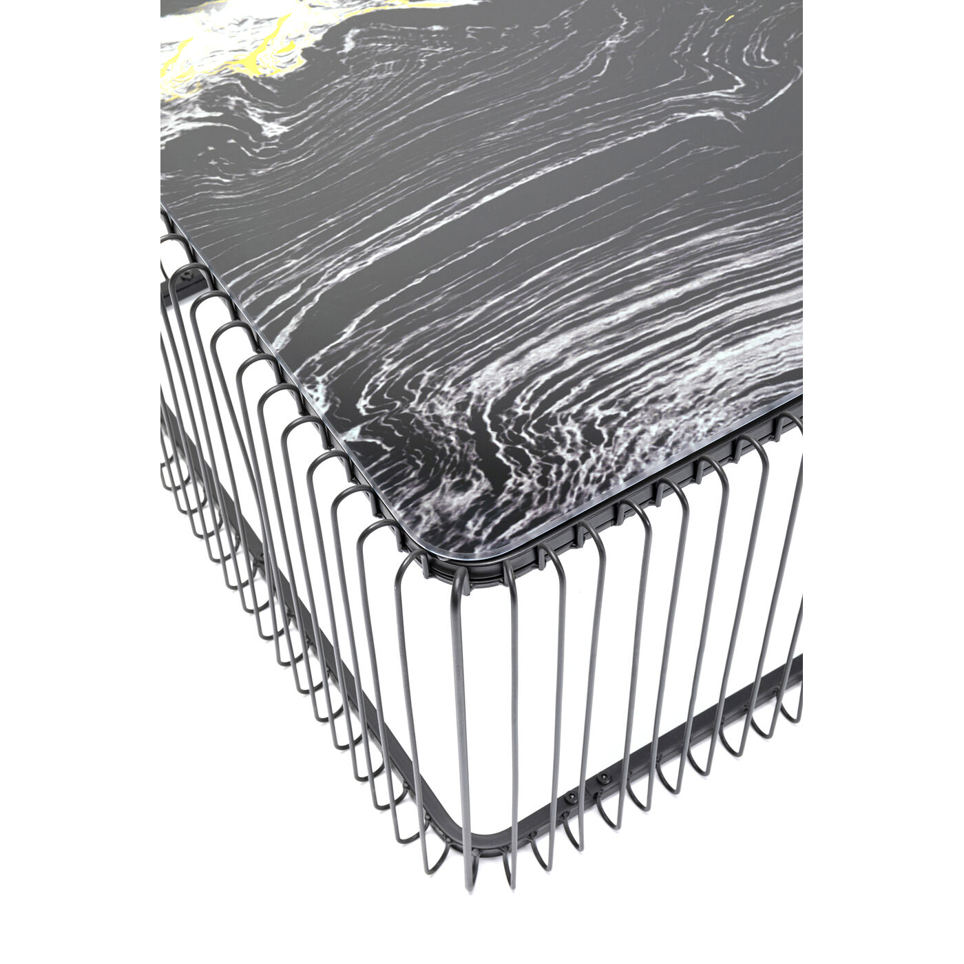 Стол кофейный Wire Glass Marble Black 145x75 см