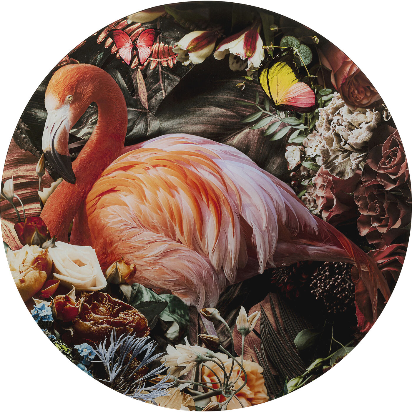 Картина стеклянная Proud Flamingo Ø100 см