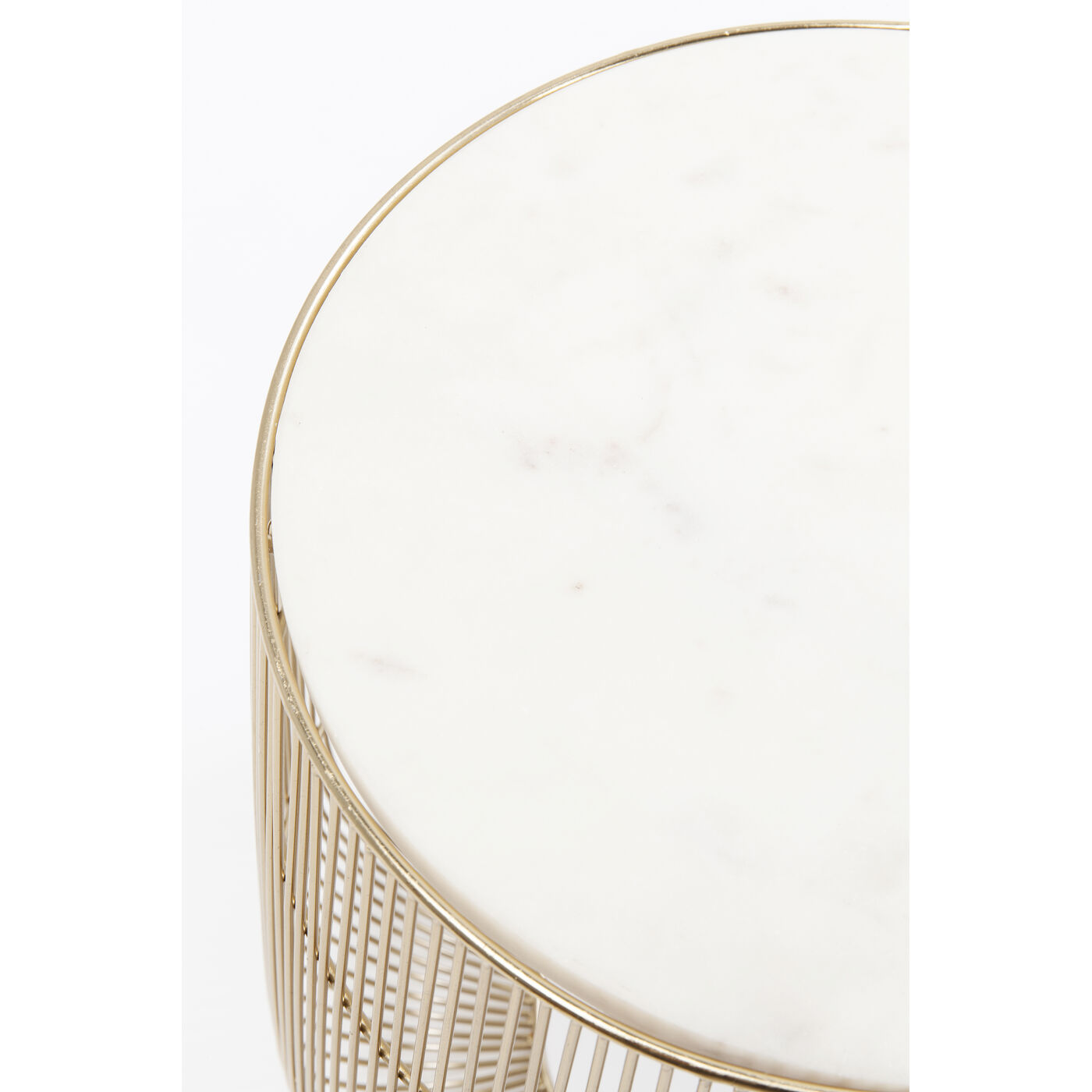 Стол приставной Beam White Marble Brass Ø32 см