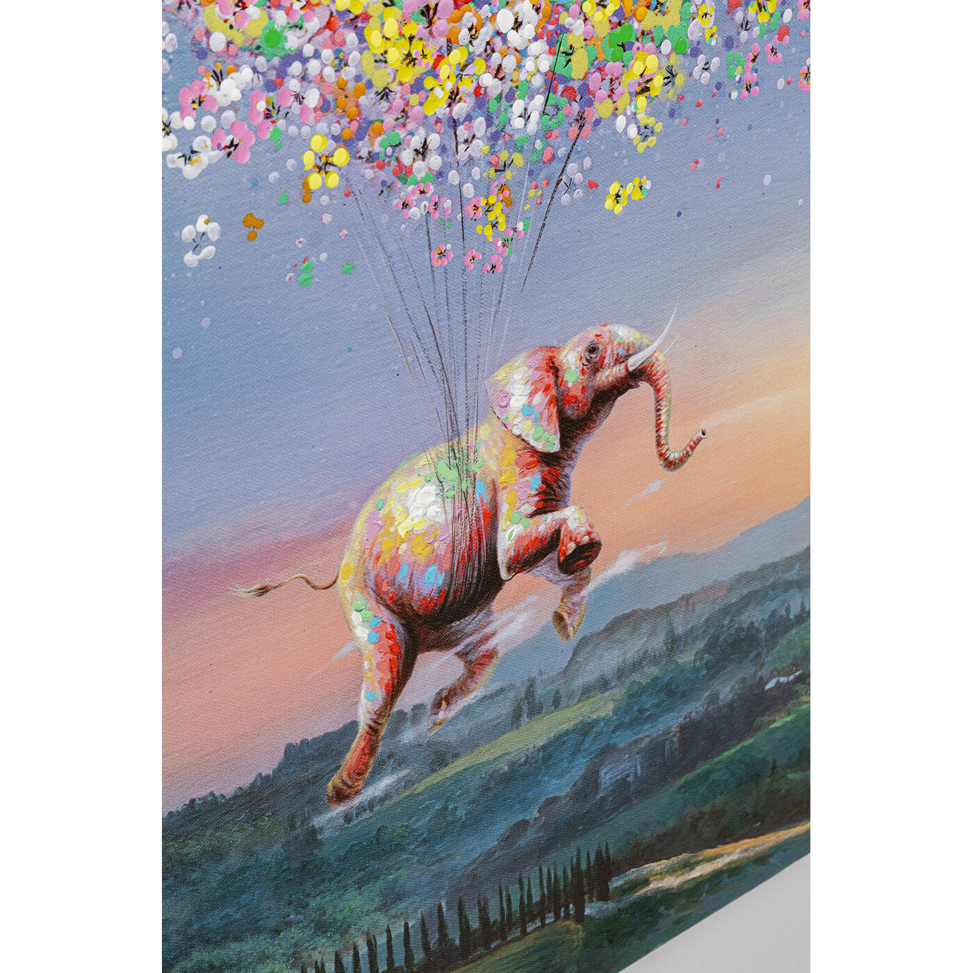Картина на холсте Flying Elephant At Night 120x160 см