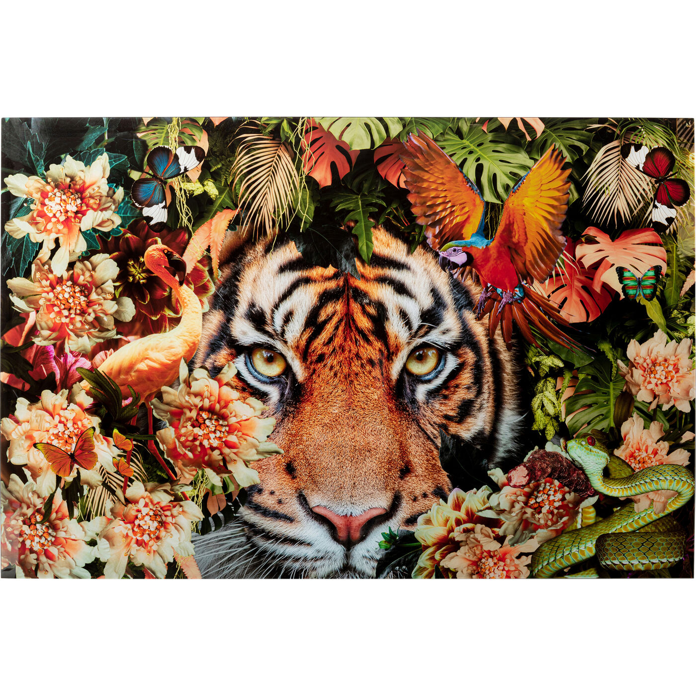 Картина стеклянная Tiger on Hunt 150x100 см